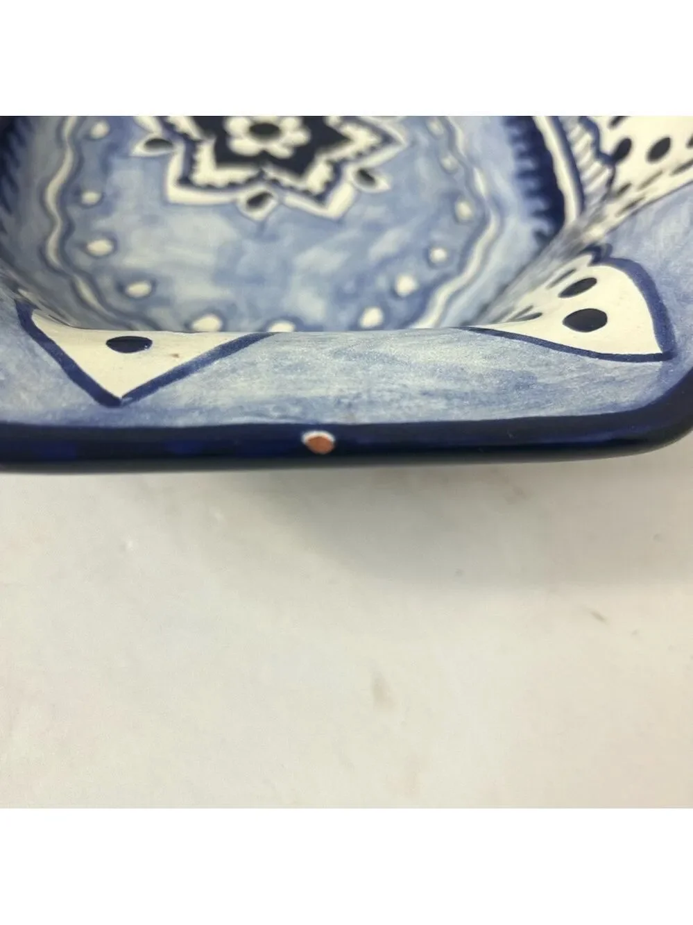 VTG Talavera Mexican Pottery Serving Dish Centerpiece Handpainted Floral Signed